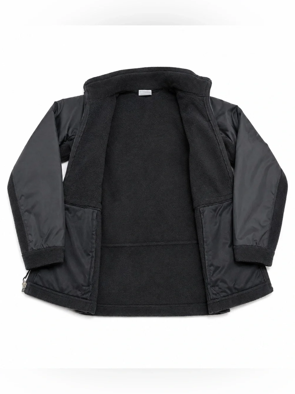 Columbia Kids Fleece Jacket Size M 10/12 Black Full Zip Outdoor Coat